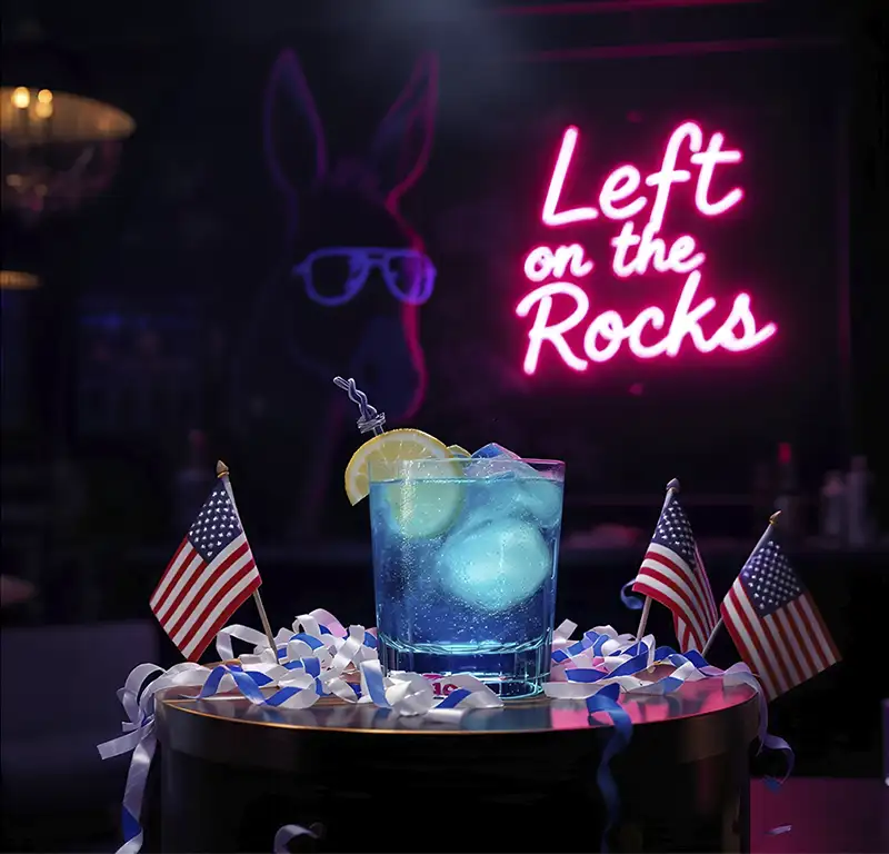 Left on the Rocks blue drink